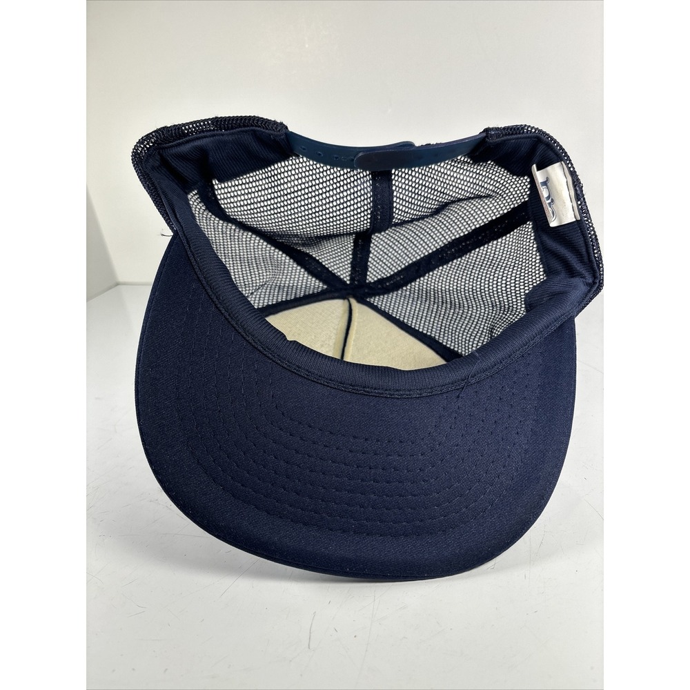 Vintage JET Contracting Snapback Trucker Hat Cap Foam Screen Print Lid Blue - Picture 6 of 7